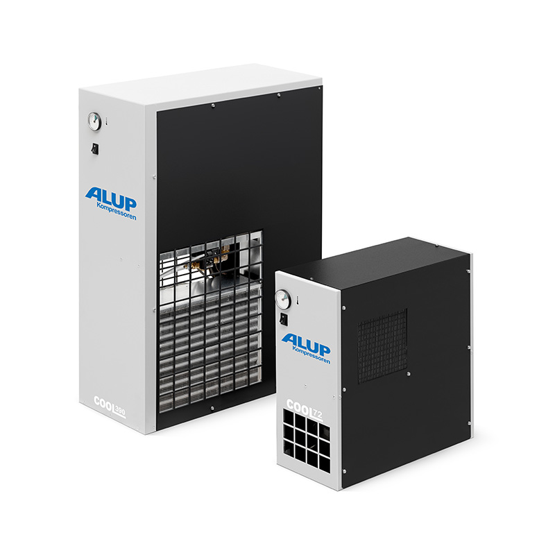 Osuszacze firmy Alup w kolorze szarym, 2 sztuki duzy i mały